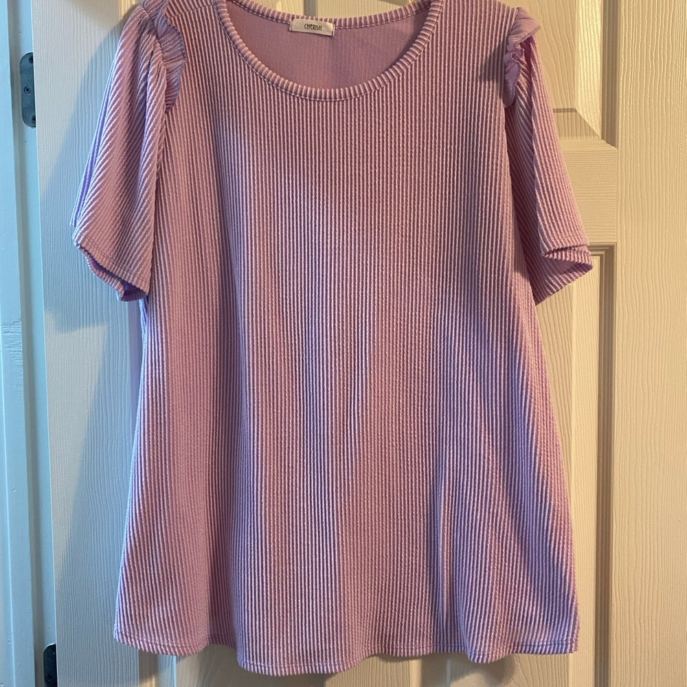 Purple Ribbed Top